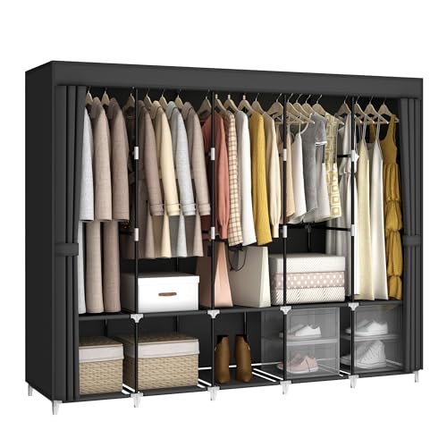 Armoire portable de grande cap - Wardrobe Closet Portable Fabric Cover avis et prix
