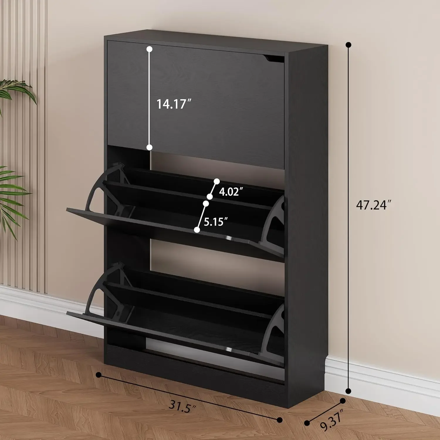 Meuble de rangement pour chaus - Shoe Rack Cabinet Narrow Entryway avis et prix