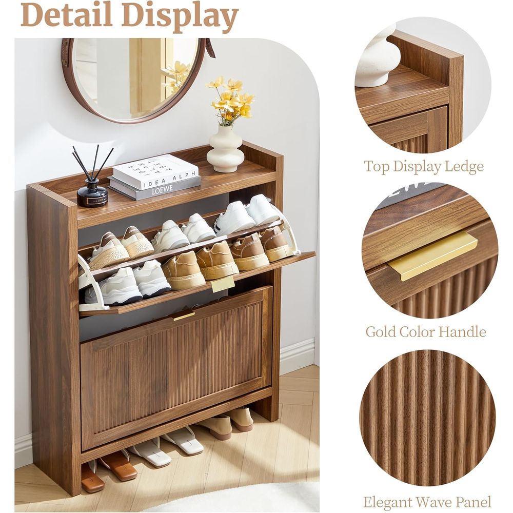 Meuble à chaussures étroit en  - Shoe Rack Cabinet Narrow Entryway avis et prix