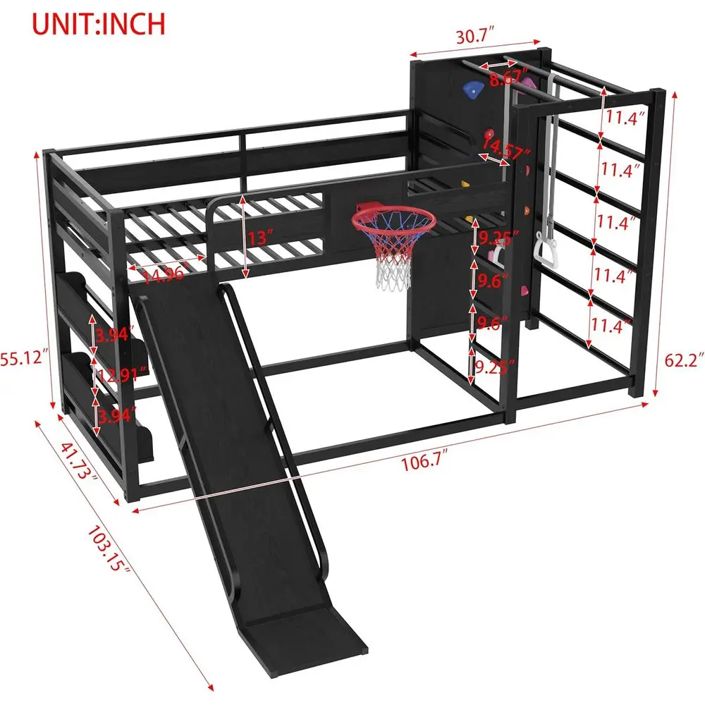 Lit superposé en métal avec pa - Bunk Bed With Stairs And Slide avis et prix