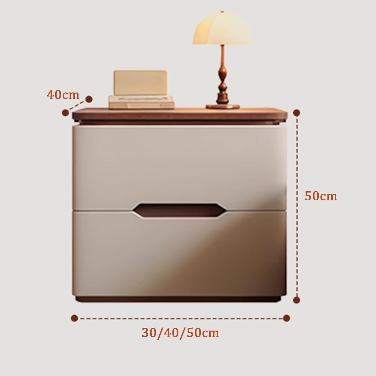 Tables de chevet pour chambre  - Solid Wood Nightstand 2 Drawers avis et prix